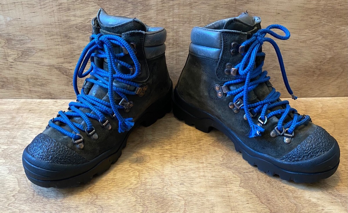 Vtg 1999 Montrail Womens Mid Hiking Boots Epoxy Toe Gray Suede Sz Made  Italy