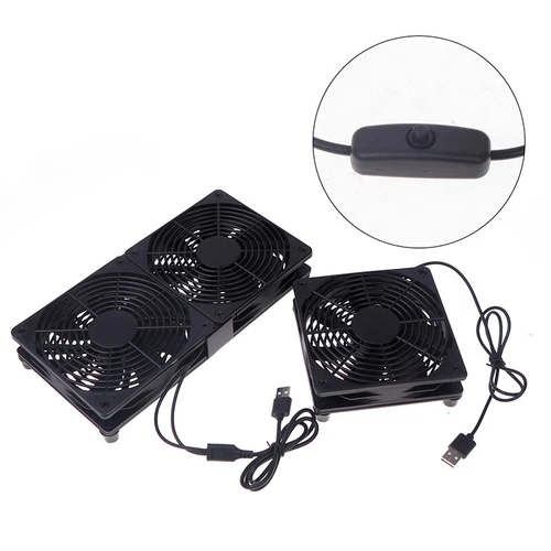 1 Set 120mm DC12V USB Powered PC Router Fans High Airflow Cooling Fan