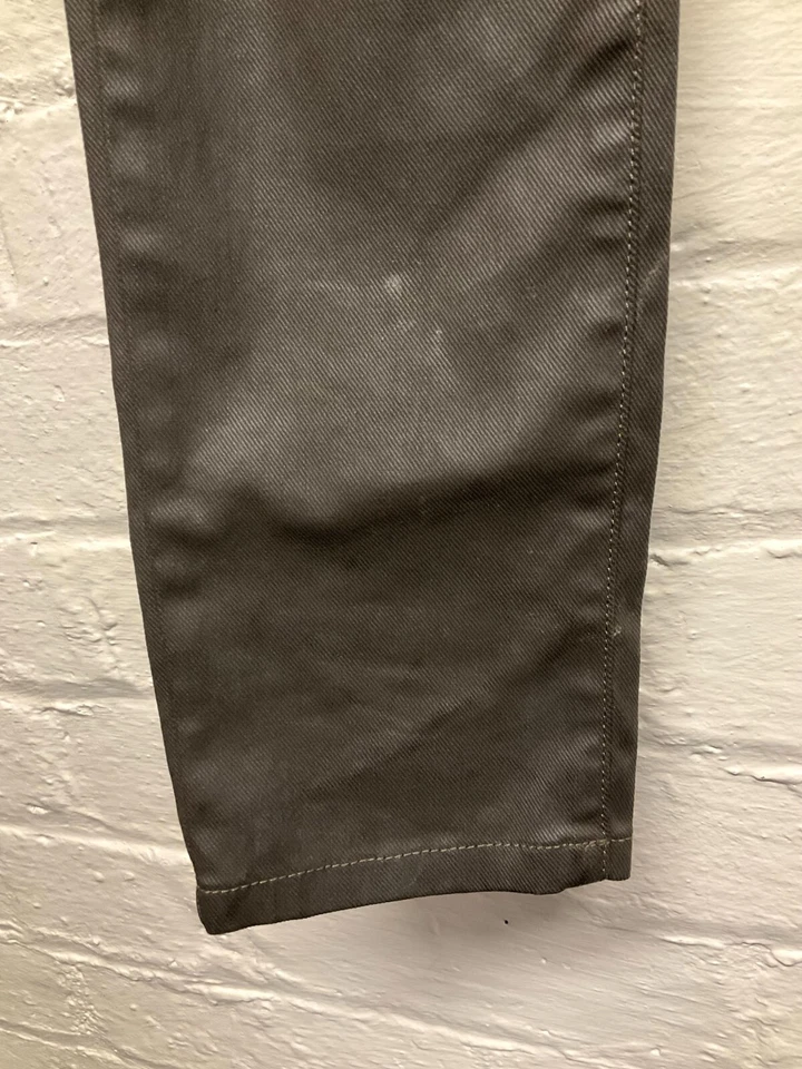 Alexander McQueen waxed denim jeans brown women's W28 L31 embroidered pocket K3 Foto 4 de 4