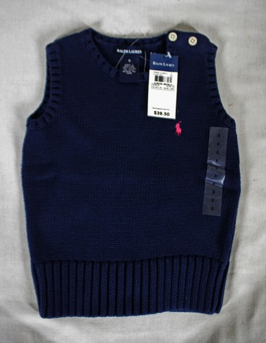 RALPH LAUREN GIRLS CABLE KNIT NAVY 