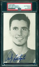 Andy Bathgate Autograph Rangers Team issued Photo Post Card PSA/DNA  Authentic