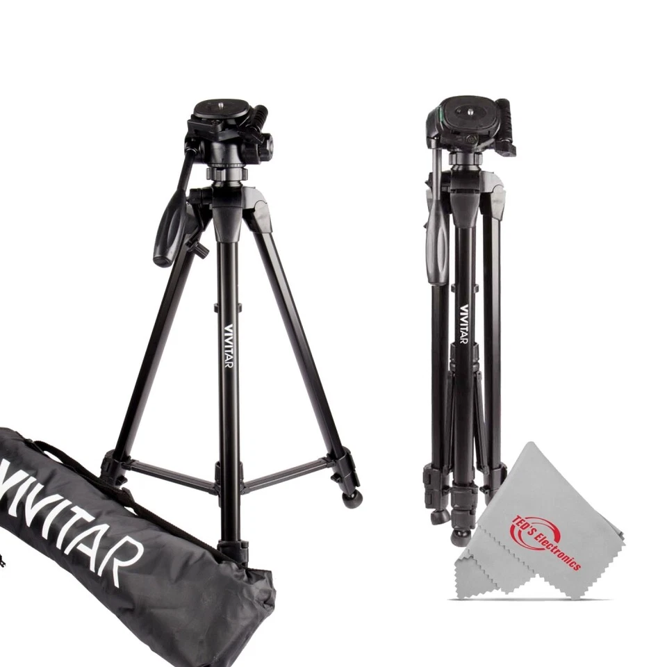 Vivitar 62" Tripod High Quality 8lb Capacity 3-Way Fluid Pan Head Quick Release - Image 2 of 4