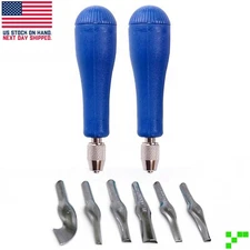 LINOLEUM BLOCK CUTTER Carving Tool Set 6 Blades Halloween Pumpkin Jack O Lantern