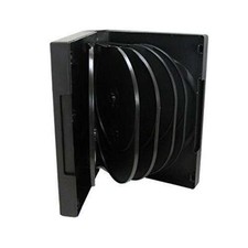 Maxtek Black 12 Disc DVD Cases with 5 Flip Trays and Outter Clear Sleeve, 10