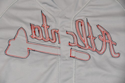 Russell Athletic AUTHENTIC 1990s Atlanta Braves Away Gray Jersey 52 - 2XL - XXL - Picture 16 of 17