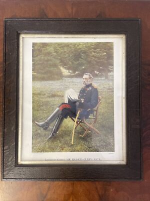 Vintage gerahmter DRUCK GENERALLEUTNANT SIR FRANCIS CLERY KCB BURENKRIEG