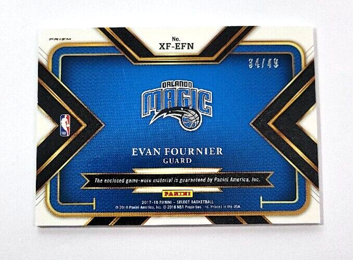 2017-18 Panini Select Evan Fournier XFactor Memorabilia Copper Prizm /49 #XF-EFN - Bild 2 von 2