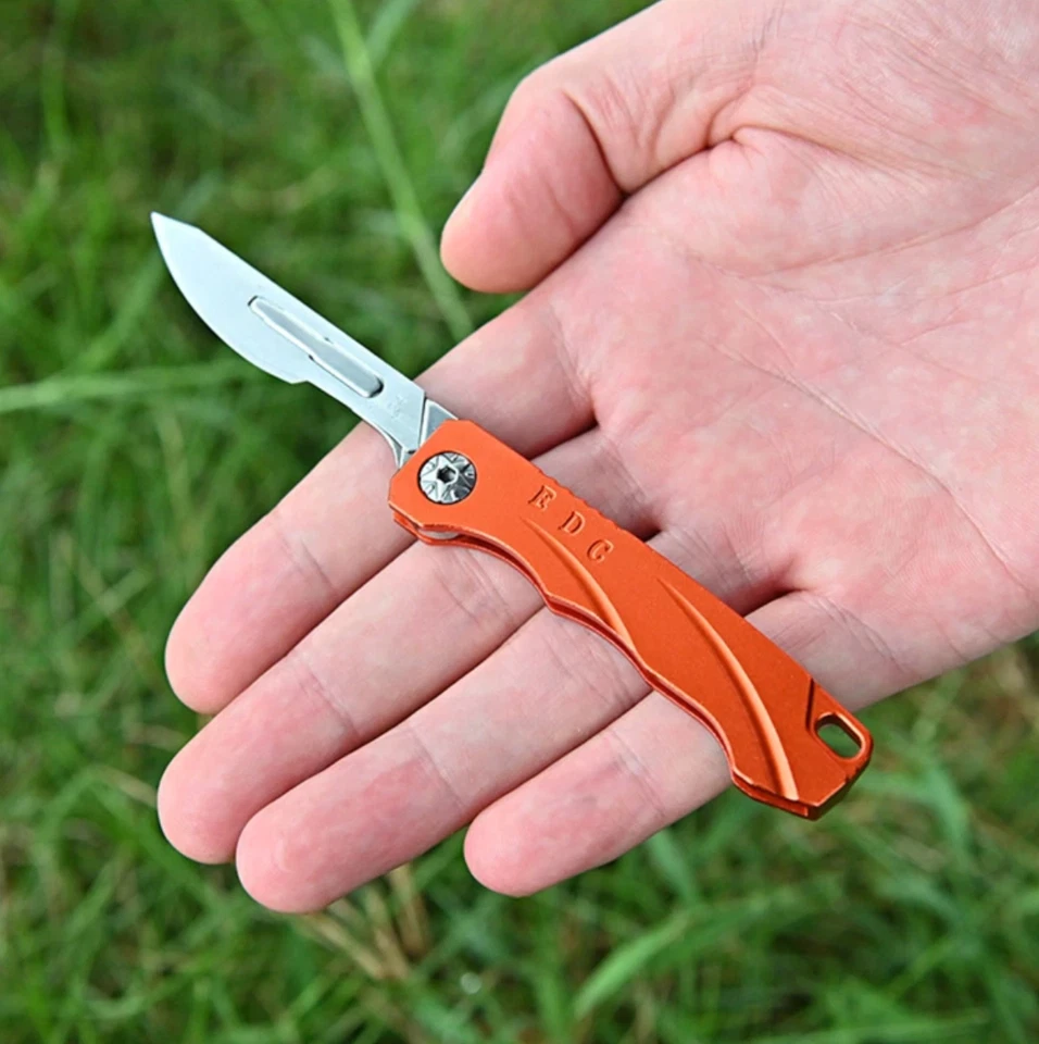 Folding Blade Knife Tool Knife Emergency Scalpel Pocket Knife + 10 Blades - Image 2 of 4