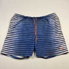 Tommy Bahama Relax Swim Trunks Shorts Mens XL Blue Striped Mesh Lined Drawstring