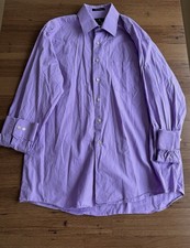 Mens Calvin Klein Long Sleeve Striped Button Up Shirt 17 34-35 Purple