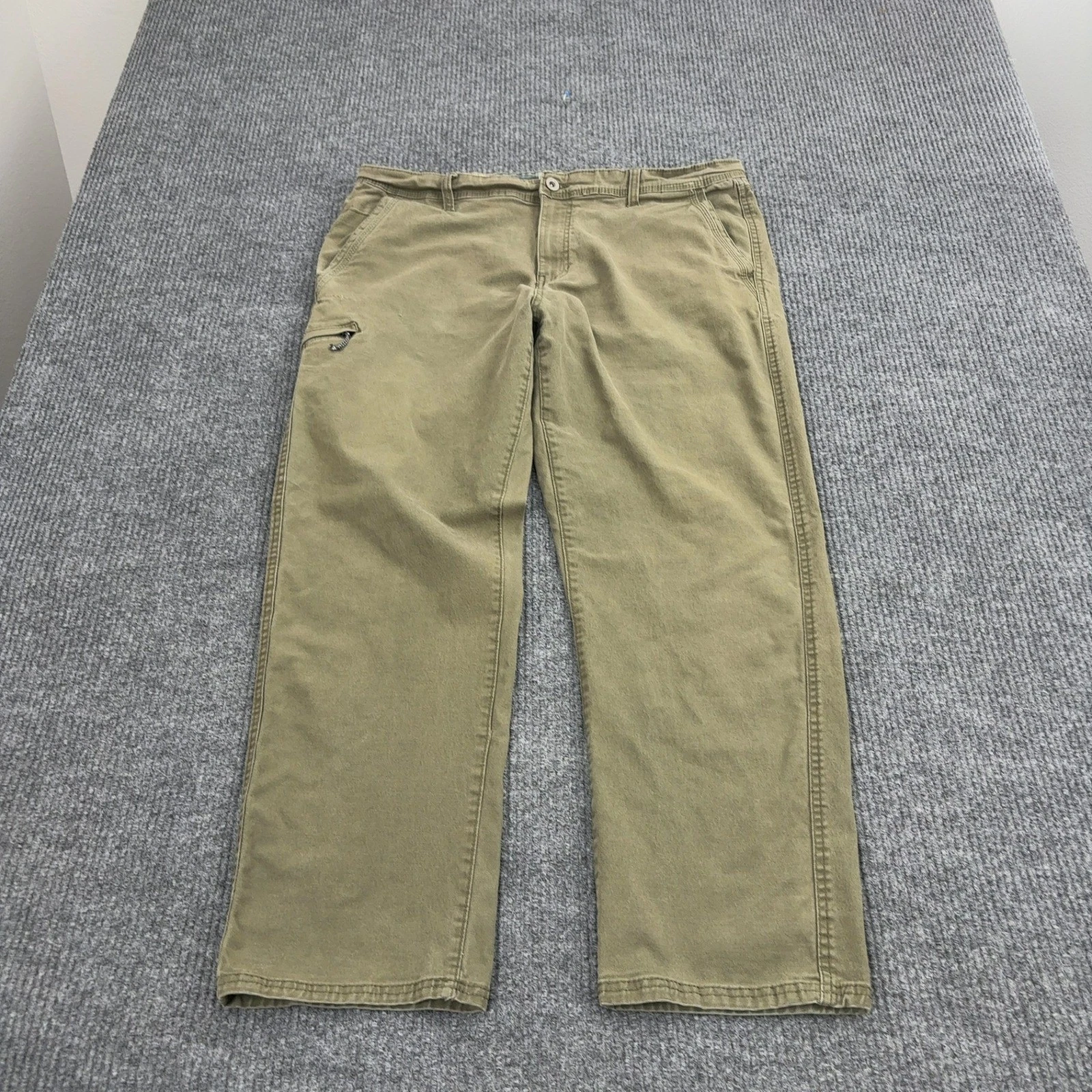 Weatherproof Vintage Pants Mens 38 Green Cotton Spandex Relaxed Fit Utility
