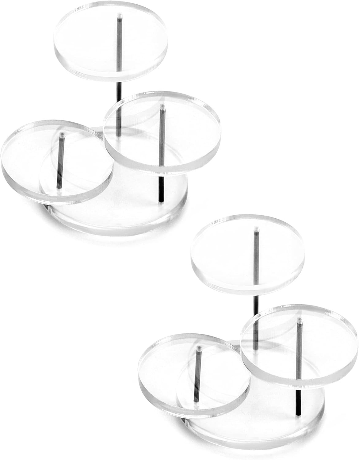round Acrylic Products Display Riser Stands, 3 Tier Jewelry Display Stands for R