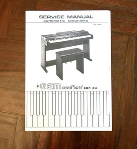 GEM DP-30 Schematic Diagrams Service Manual Repair Electrical Diagram New Piano