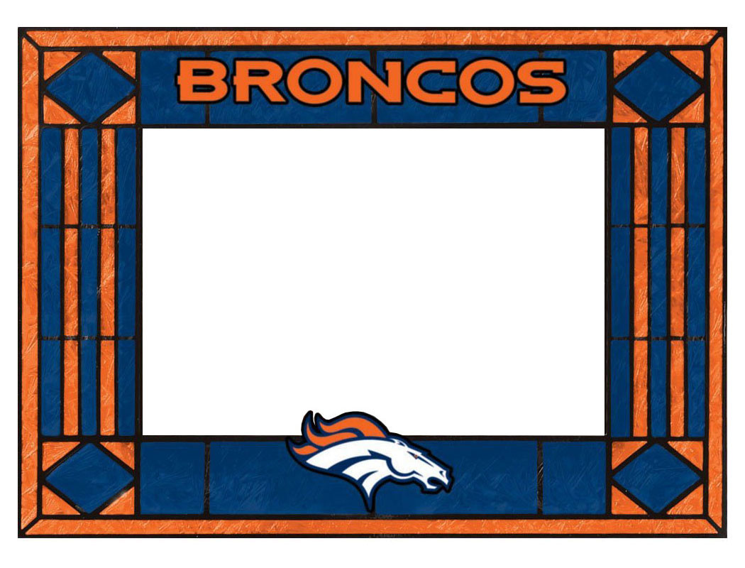 Горизонтальная рама из художественного стекла Denver Broncos
