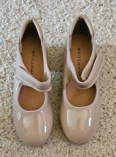 Weissman Tap Dance Shoes Size 10.5 CM Tan Style W2600 With Strap Girls Maryjane