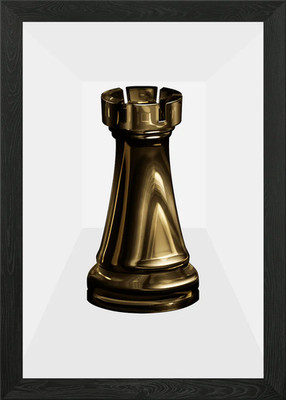 3D Golden Rook Framed Wall Art Poster Canvas Print Picture