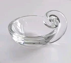 Signed STEUBEN Crystal Glass Bowl Snail Scroll Olive Dish Vintage 1940s Ashtray