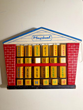 Vintage Playskool Wooden Schoolhouse Addition Abacus - Math Learning Tool