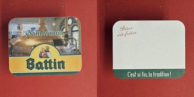 Gambrinus Battin C'est si fin . Brauerei Bierdeckel Bier