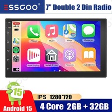 Double 2 DIN 7" Car Stereo CarPlay Android 15 FM Radio GPS Navi Head Unit 2 32GB