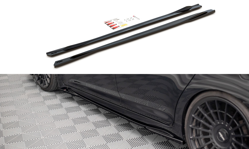 Rajouts bas de caisse Maxton Avensis Mk3 Facelift noir brillant anti-rayures
