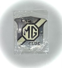 MG Car Club Chrome Badge, NEW,  in package made in UK, MGTD, MGTC, MGA, MGB