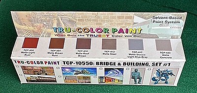Tru-Color Solvent-Based Bridge & Building Set #1 (6 Colors) - Hobby and