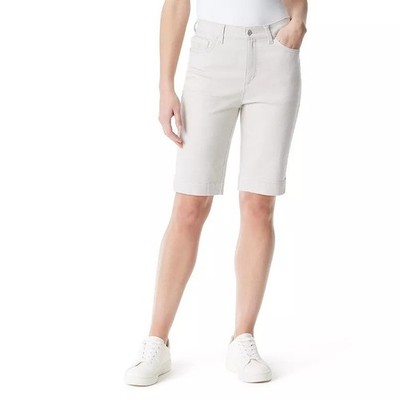 Gloria Vanderbilt Womens Gray Jean Shorts High Rise Amanda Bermuda Sz 16 New