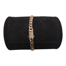 pulsera de oro 14k Para  mujer Solido De 7 Pulgadas De Largo 