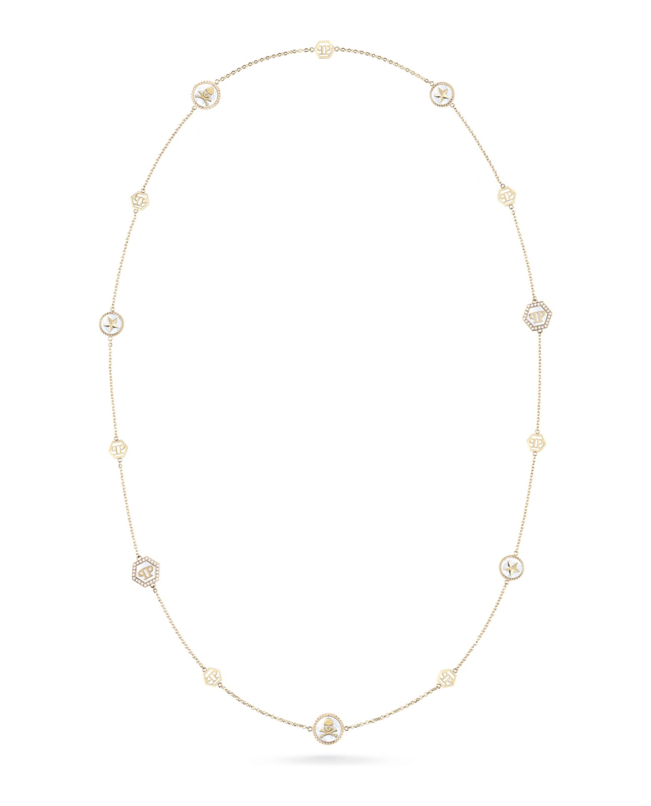 Philipp Plein Женское мини-колье с логотипом Plein Mini с хрустальной кабельной цепочкой 38790₽