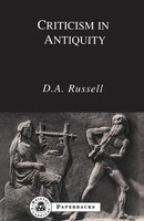 Criticism In Antiquity D. Russell Taschenbuch Kartoniert / Broschiert Englisch