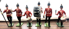 Vtg BRITAINS Ltd 6 Royal Red Marine Lot Articulated Drummers Marching Band EUC