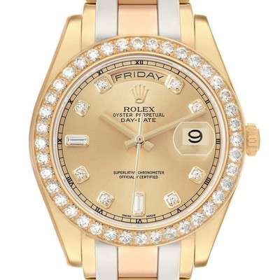 rose pinkのページです♪ Rolex Day-Date Masterpiece White Yellow Rose Gold Diamond Watch