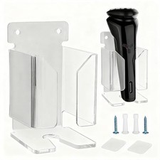Electric Shaver Wall Stand for Bathroom, Acrylic barber Razor Holder   Clear