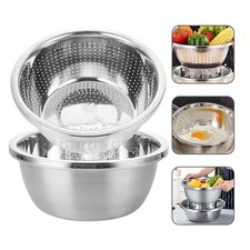 Küchensieb Abtropfsieb Edelstahl Sieb 26 cm Salat Seiher Nudel Sieb 2 Stück