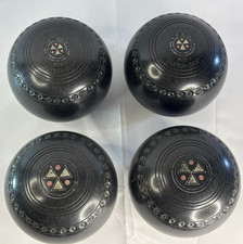 4 x Henselite Official S.A.B.A Size 4 Super Grip Lawn Bowls 1960's - 1970's