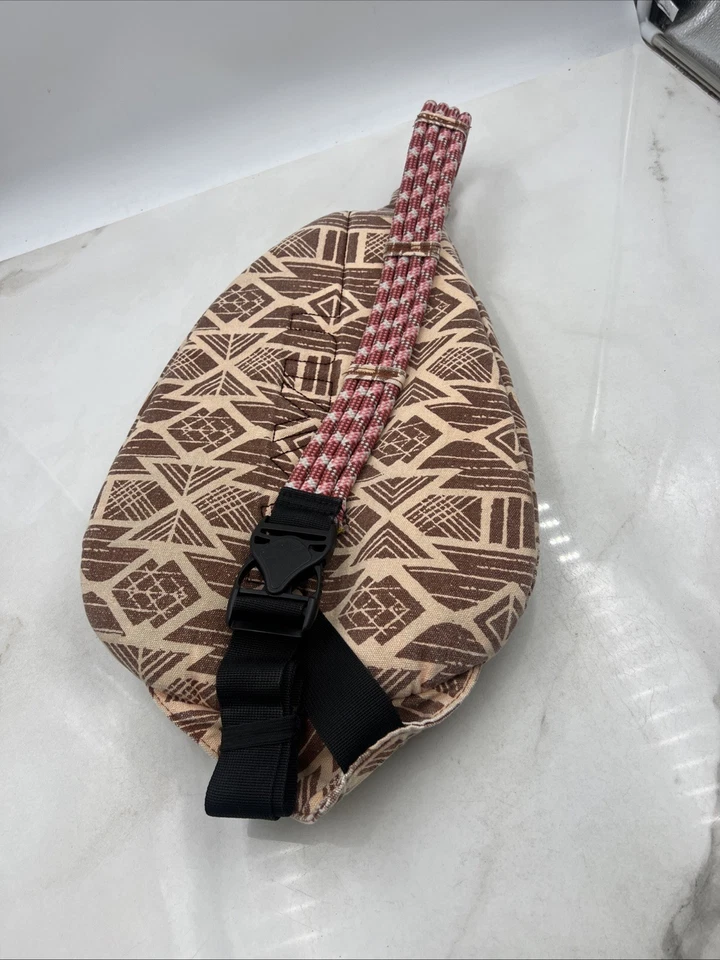 KAVU Rope Sling Bag Cotton Crossbody Burnt Orange Aztec Hiking 19” Backpack - Image 2 of 4