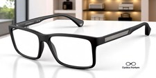 EMPORIO ARMANI EA3038 5063 Black Rubber Demo Lens 56 mm Men's Eyeglasses