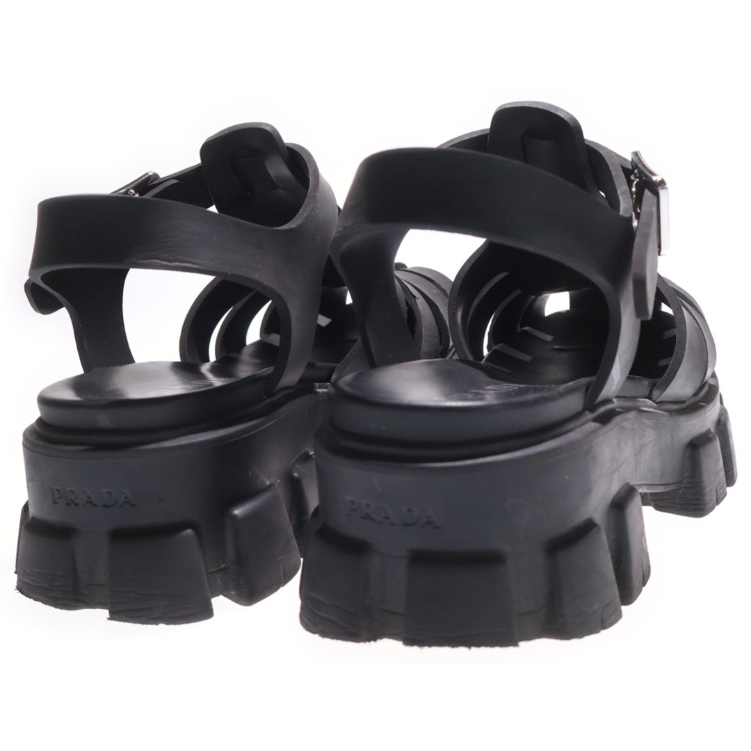 PRADA Monolith Round Toe Sandals Triangle Logo Rubber Shoes Black 1x853M Used 85 thumbnail 3
