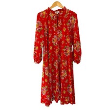 & Other Stories Floral Pleated Midi Dress Size 12