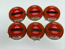 6 Pack - Kiwi Shoe Polish Renews and Protects TAN Leather, 1.125 oz-32g