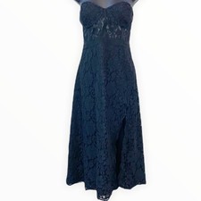 Fame and Partners Mariposa Black Lace Strapless Gown Dress Size 10 Formal Slit