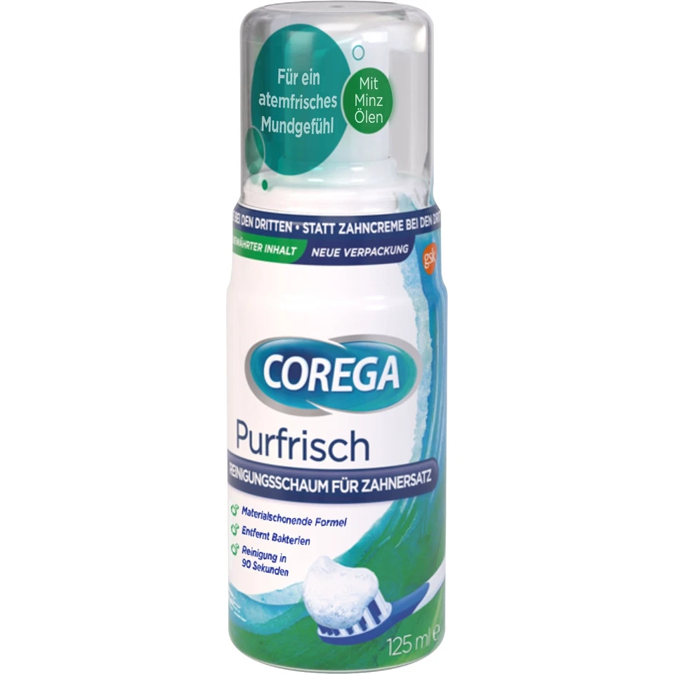 COREGA PURFRISCH Prothesen Reinigungsschaum Prothesenreiniger für Zahnersatz - Bild 1 von 1