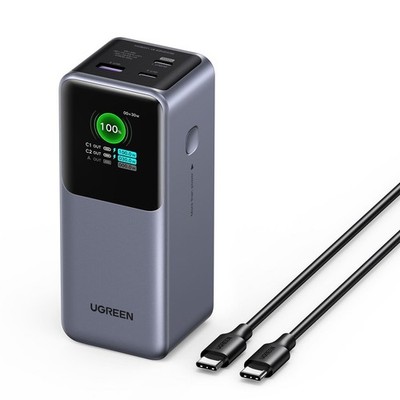 UGREEN - Nexode 130W 20,000mAh Power Bank w/Display, 3-Port Portable Charger NEW