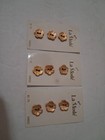 VINTAGE 3 SLEEVES LA MODE GOLD 9 FLOWER BUTTONS ON ORIGINAL CARDS MADE IN ITALY — photo 2