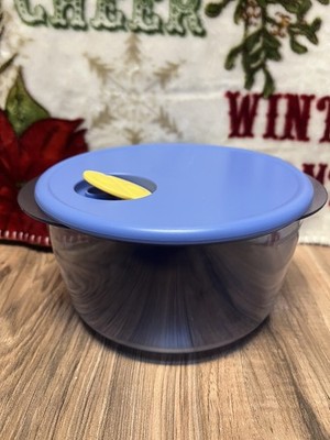 New Tupperware Medium Rock N Serve Microwaveable Container 2L Blue NOS