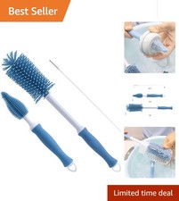 Silicone Cleaning Brush, 12" Long Handle Water Bottle Cleaner for Baby, Sports,