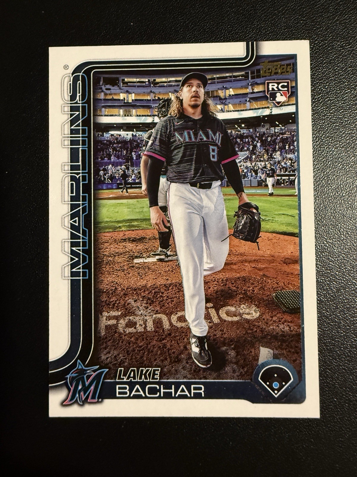 2025 Topps Update Lake Bachar #US158 Golden Mirror SSP Variation Marlins