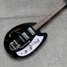 Clearance Semi Hollow Body Electric Guitar Stainless Rounded Fret Edge Black US