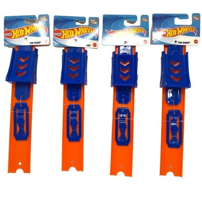 Ramp Track Builder Parts Lot of 4 Straight 10  Long + 4 Connectors